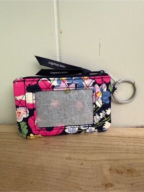 Vera Bradley Floral ID Case Keychain - Pink Navy Floral-new